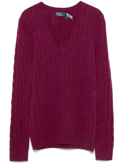 Polo Ralph Lauren Cable-knit Sweater In Plum Heather