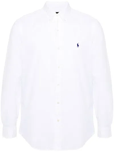 Polo Ralph Lauren Hemd Mit Logo-stickerei In Bianco