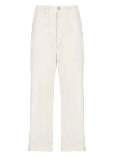 Polo Ralph Lauren Corduroy Wide-leg Cropped Trouser In White