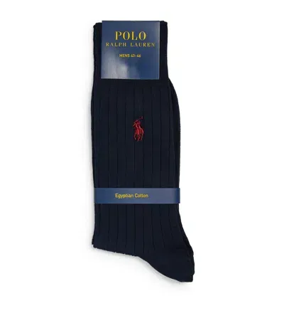 Polo Ralph Lauren Cotton-blend Crew Socks In Blue