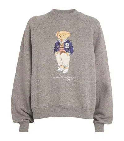 Polo Ralph Lauren Cotton-blend Polo Bear Sweatshirt In Grey