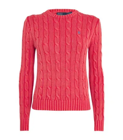 Polo Ralph Lauren Cotton Cable-knit Sweater In Orange