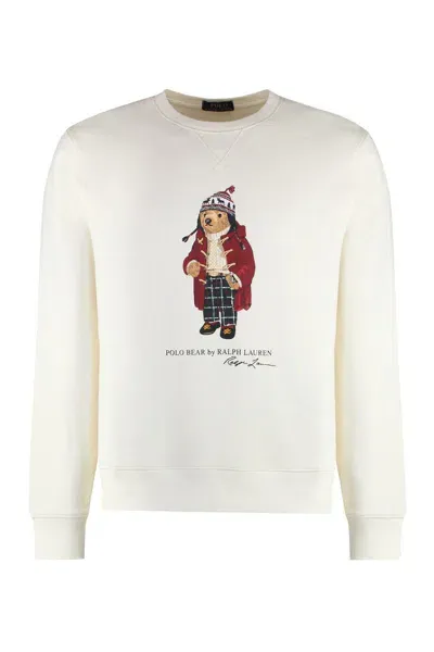 Polo Ralph Lauren Cotton Crew-neck Sweatshirt In White