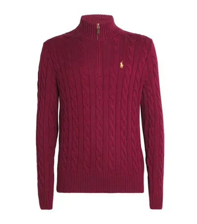 Polo Ralph Lauren Cotton Quarter-zip Sweater In Multi