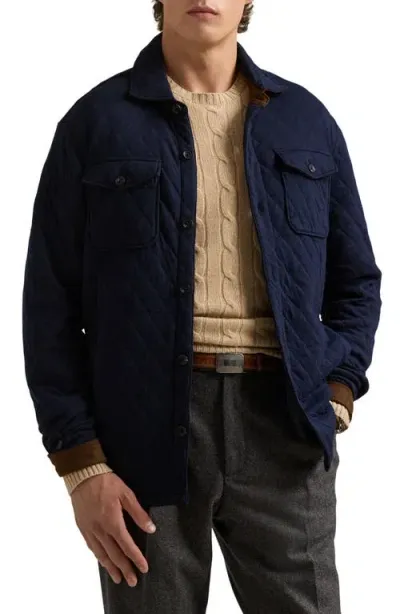 Polo Ralph Lauren Cotton Quilted Jacket In Aviator Navy