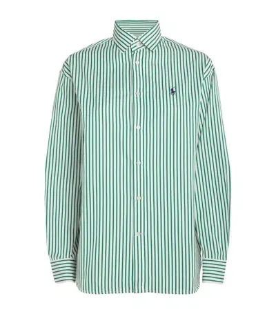 Polo Ralph Lauren Cotton Striped Shirt In Green