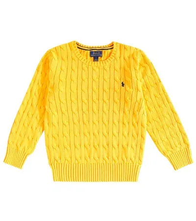 Polo Ralph Lauren Kids' Cotton Sweater In Yellow