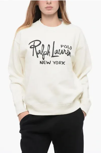 Polo Ralph Lauren Crew Neck Fleece Cotton Sweatshirt With Print