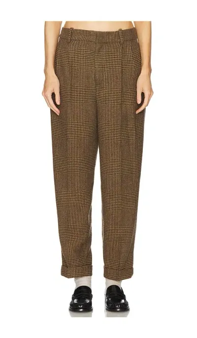 Polo Ralph Lauren Cropped Flat Front Pants In Brown