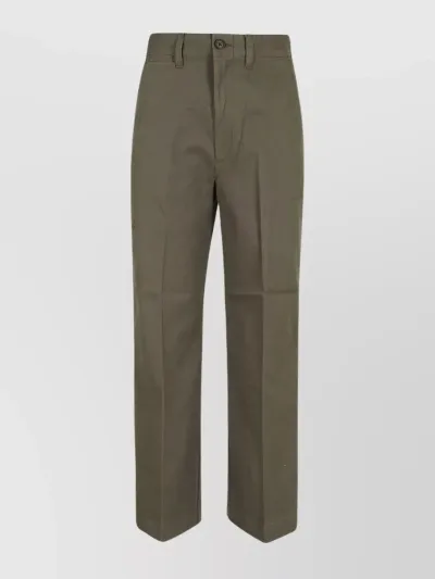 Polo Ralph Lauren Cropped Trousers With Flat Front And Belt Loops In Grey