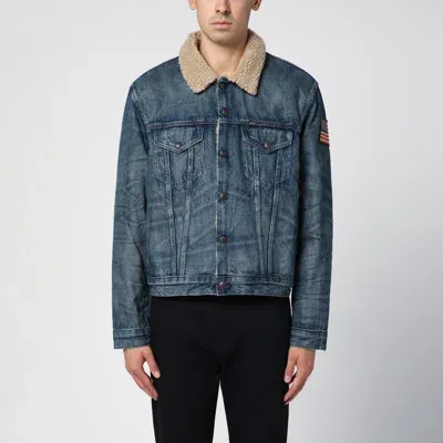 Polo Ralph Lauren Denim And Fleece Trucker Jacket In Blue