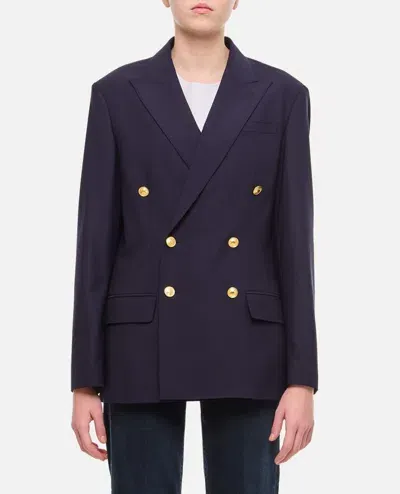 Polo Ralph Lauren Double Breasted Blazer In Blue