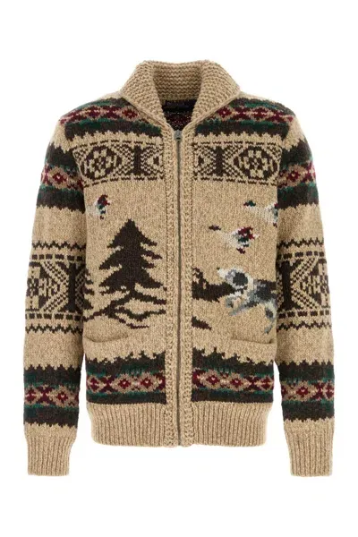 Polo Ralph Lauren Embroidered Wool Blend Cardigan In Printed