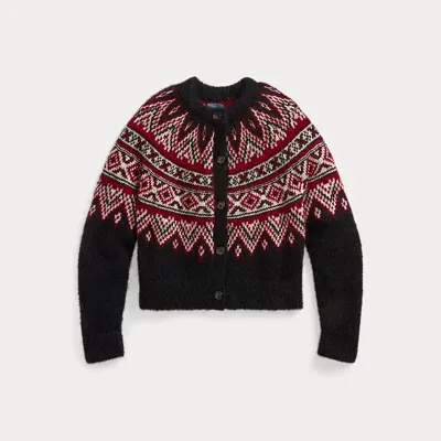 Polo Ralph Lauren Fair Isle Alpaca-blend Cardigan In Black Multi