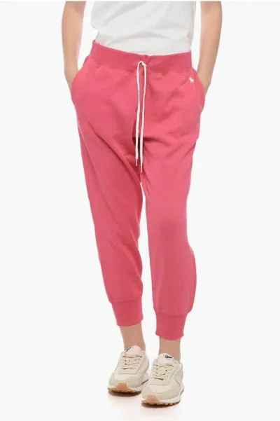 Polo Ralph Lauren Fleece Cotton Blend Sweatpants With Cuffs In Pink