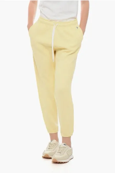 Polo Ralph Lauren Fleece Cotton Blend Sweatpants With Cuffs In Yellow