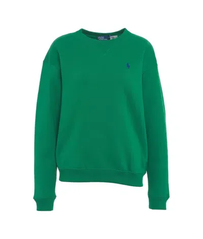 Polo Ralph Lauren Fleece Crewneck Sweatshirt In Green