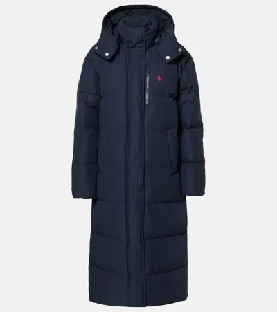 Polo Ralph Lauren Hooded Down Coat In Blau