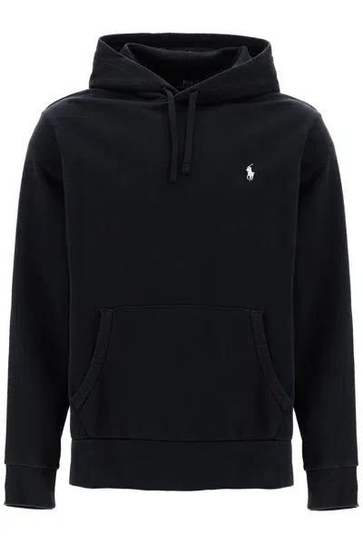 Polo Ralph Lauren Hooded Sweatshirt With Embroidered Pony In Black