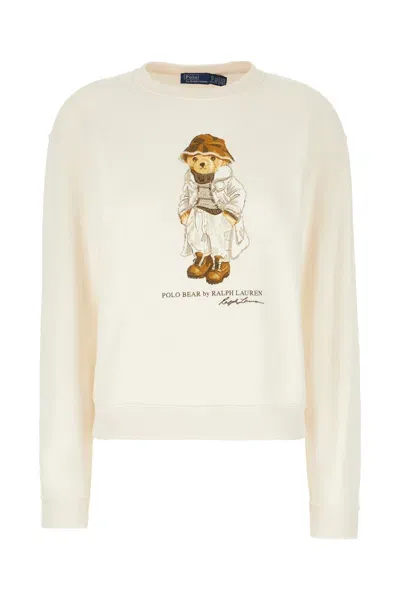 Polo Ralph Lauren Ivory Cotton Blend Sweatshirt In Neutral