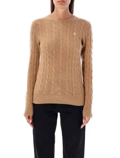 Polo Ralph Lauren Julianna Cable Knit Sweater In Brown