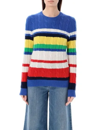 Polo Ralph Lauren Striped Cable-knit Jumper In Multicolor