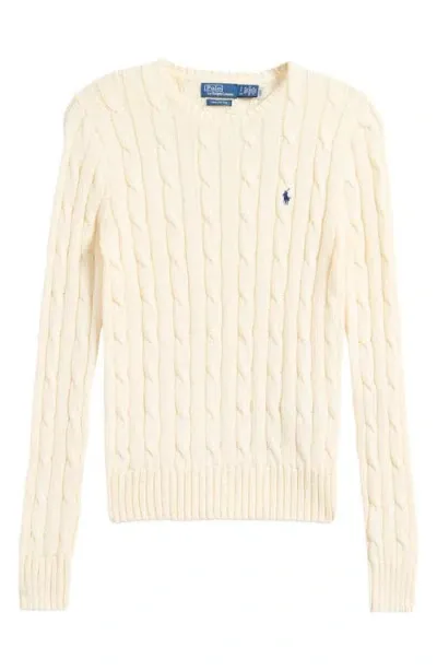 Polo Ralph Lauren Julianna Cotton Cable Sweater In Cream