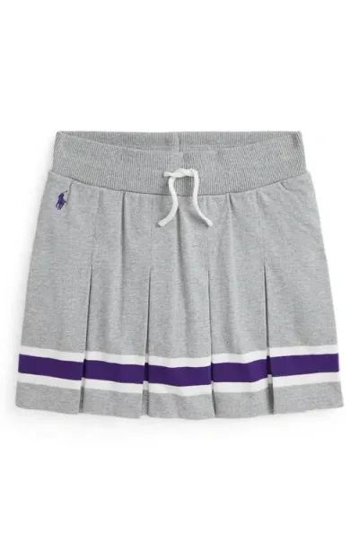 Polo Ralph Lauren Kids' Pleated Cotton Skirt In Grey