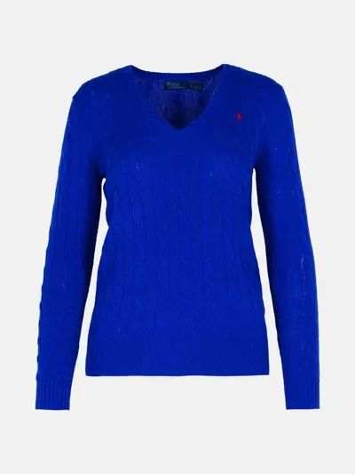 Polo Ralph Lauren 'kimberly' Blue Wool Blend Sweater