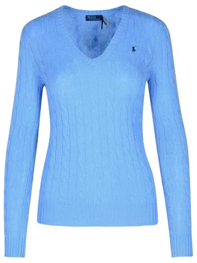 Polo Ralph Lauren 'kimberly' Light Blue Wool Blend Sweater