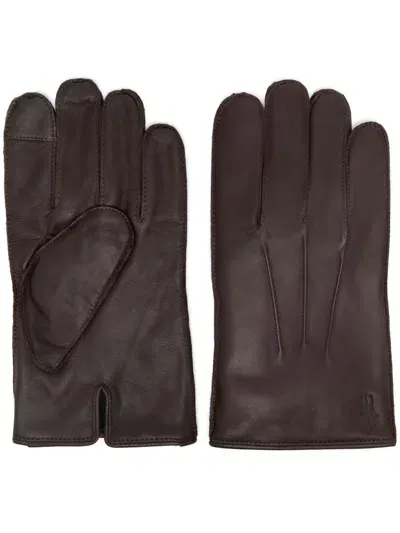 Polo Ralph Lauren Leather Gloves In Black