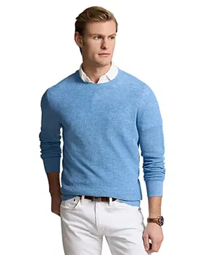 Polo Ralph Lauren Linen Textured Regular Fit Sweater In Dusty Light Blue