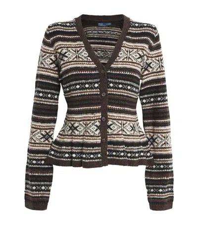 Polo Ralph Lauren Linen-wool Cardigan In Brown