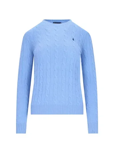 Polo Ralph Lauren Logo Braid Sweater In Blue