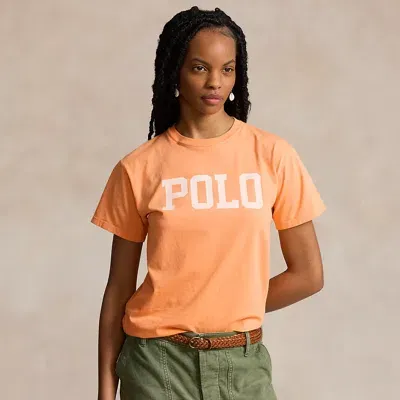 Polo Ralph Lauren Logo Cotton Jersey T-shirt In Orange