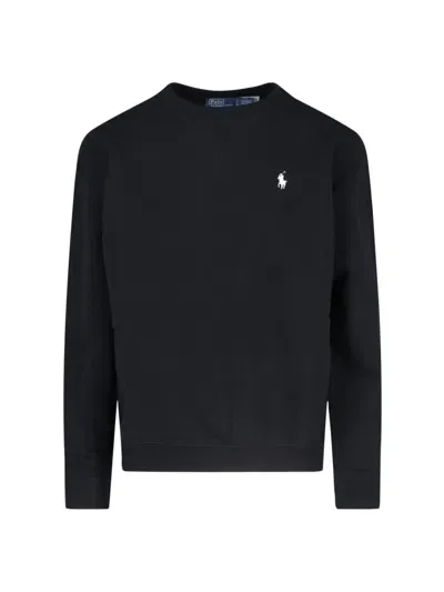 Polo Ralph Lauren Logo Crewneck Sweatshirt In Black