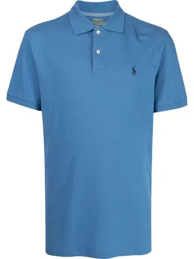 Polo Ralph Lauren Logo-embroidered Coton Polo Shirt In Blue