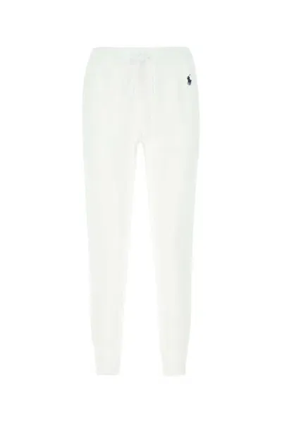 Polo Ralph Lauren Logo Embroidered Drawstring Track Pants In White