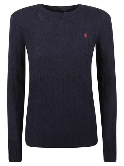 Polo Ralph Lauren Logo Embroidered Patterned Sweater In Blue