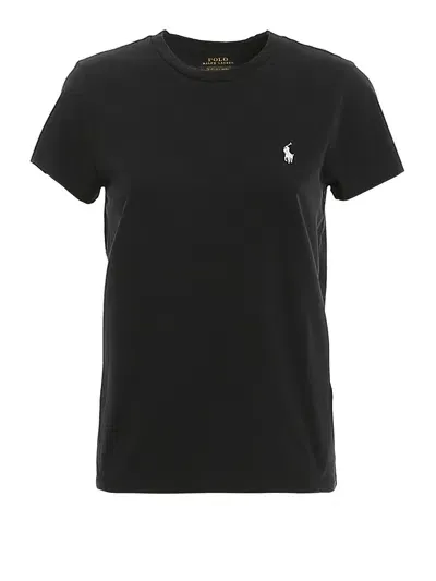 Polo Ralph Lauren Logo Embroidery T-shirt In Black