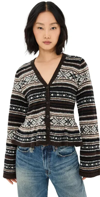 Polo Ralph Lauren Long Sleeve Cardigan Brown Multi