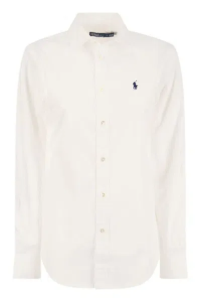 Polo Ralph Lauren Long-sleeved Cotton Shirt In White