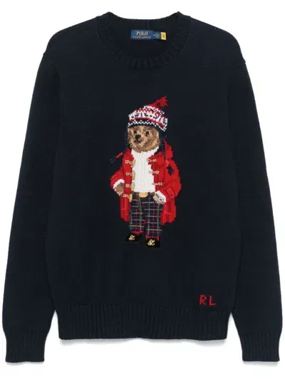 Polo Ralph Lauren Lunar New Year Polo Bear Wool Jumper In Black