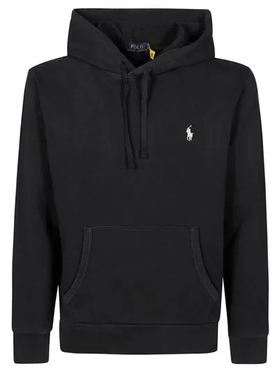 Polo Ralph Lauren Loopback Fleece Hoodie In Black