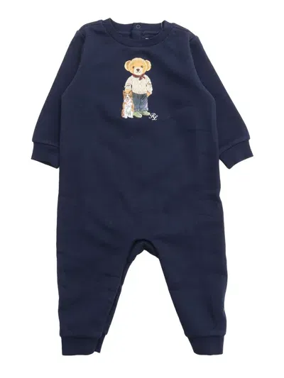 Polo Ralph Lauren Kids' Ls Bear Cov-one Piece-coverall In Blue