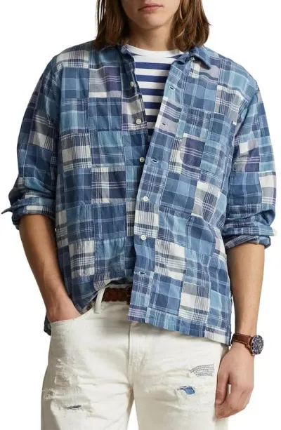 Polo Ralph Lauren Patchwork Cotton Shirt In Blue Patchwork