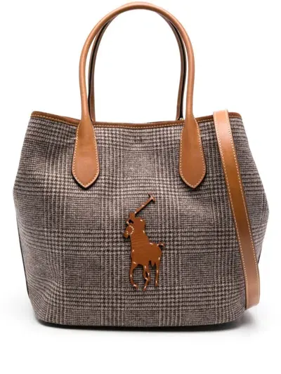 Polo Ralph Lauren Medium Bellport Tote Bag In Brown