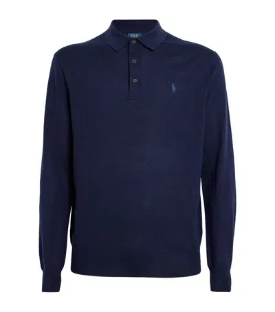 Polo Ralph Lauren Merino Polo Sweater In Navy