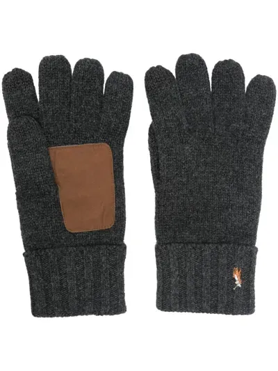 Polo Ralph Lauren Merino Wool Gloves In Grey