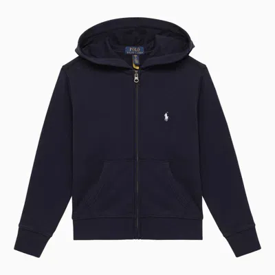 Polo Ralph Lauren Kids' Navy Blue Cotton Zip Sweatshirt In Black